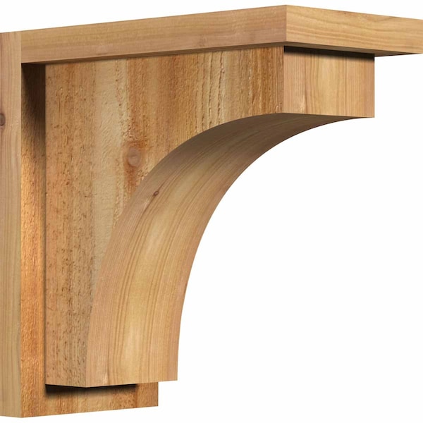 Ekena Millwork Huntington Rough Sawn Corbel w/Backplate, Western Red Cedar, 6"W x 12"D x 12"H COR06X12X12HUN01RWR - main